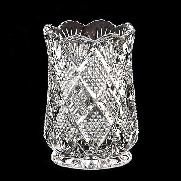 EAPG, Victorian Glass, Pattern GLass, Pressed Glass, antique, Paneled Diamond Block Toothpick Holder, Quarter Block with Diamonds Toothpick Holder, George Duncan and Sons Glass Company