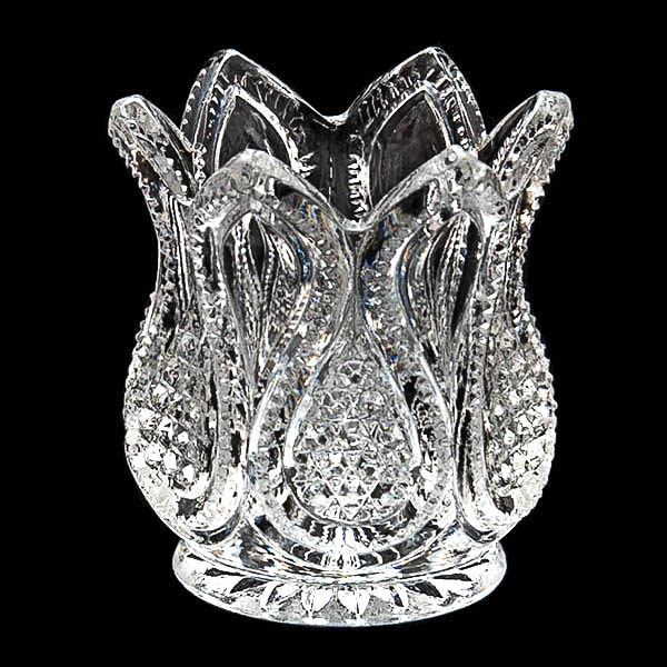 EAPG, Victorian Glass, Pattern Glass, Pressed Glass, antique, New Jersey Toothpick Holder , Loop and Finecut Toothpick Holder, Loops and Drops Toothpick Holder, crystal glass, United States Glass Company