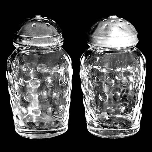 EAPG. Victorian Glass, Pressed Glass, Pattern Glass, antique, Dot Salt And Pepper Shaker, Reeding Salt and Pepper Shaker, Kings Sons and Company