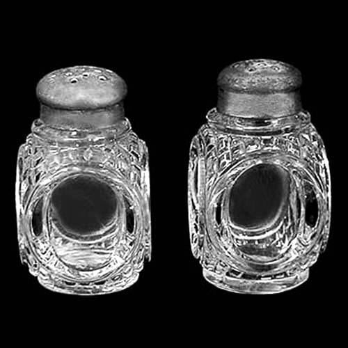 EAPG, Victorian Glass, Pressed Glass, Pattern Glass, antique, Duncan Mirror Salt and Pepper Shaker, Mirror Oval Lens Salt and Pepper Shaker, Oval Lens Salt and Pepper Shaker, George Duncan and Sons