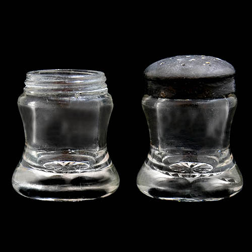 EAPG, Victorian Glass, Pattern Glass, Pressed Glass, antique, Dwarf Salt and Pepper Shaker, Alden Salt Castor Company