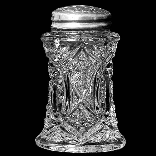 EAPG, Victorian Glass, Pattern Glass, Pressed Glass, antique, Alpha Salt Shaker, Euclid Salt Shaker, John B. Higbee Glass Company