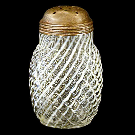 EAPG, Victorian Glass, Pattern Glass, Pressed Glass, antique, Reverse Swirl Sugar Shaker, Cf Monroe Glass Company