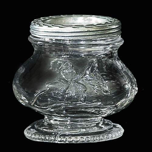 EAPG, Victorian Glass, Pattern Glass, Pressed Glass, antique, salt shaker, flower,