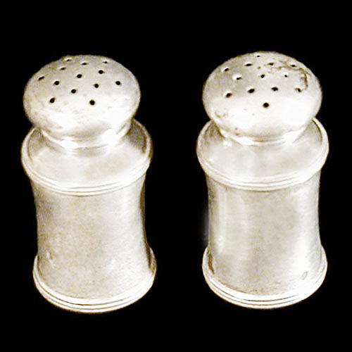 Victorian Glass, Antique Sterling Silver Salt and Pepper Shakers
