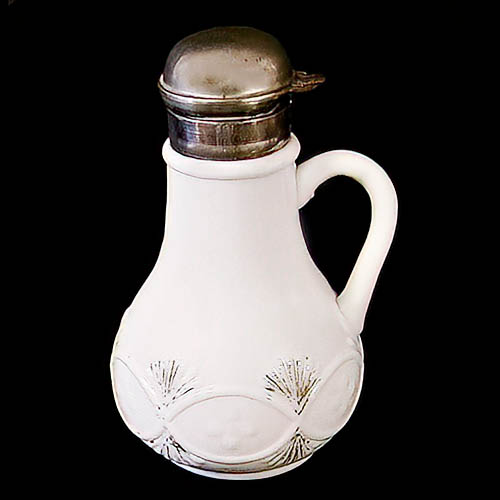 EAPG, Victorian Glass, pattern Glass, Pressed Glass, antique, milk glass, Syrup Pitcher