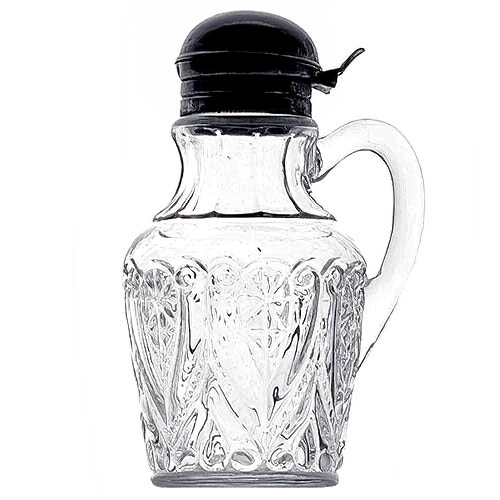 EAPG, Victorian Glass, Pressed Glass, Pattern Glass, antique, Interlocking Hearts Syrup Pitcher, Beaumont Glass Company
