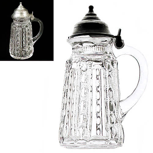 EAPG, Victorian Glass, Pattern Glass, Pressed Glass, antique, Wellsburg Syrup Pitcher, National Glass Company