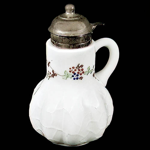 EAPG, Milk Glass, Victorian Glass, Pattern Glass, Pressed Glass, antique, Alba Syrup Pitcher, Dithridge and Company