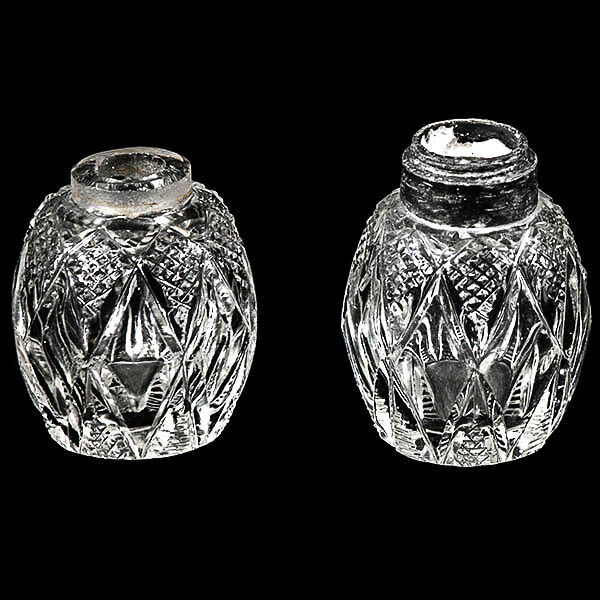 antique cut glass salt and pepper shaker