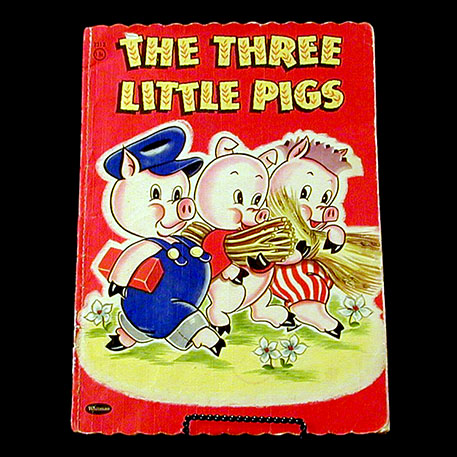 The Three Little pigs, Linen book, 1951, Whitman Publishing Company