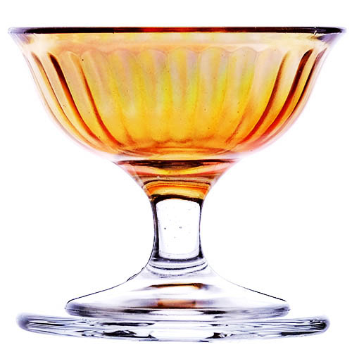 Carnival Depression Glass Sherbet Dish, Smooth Ray, Imperial Glass Company, 1930