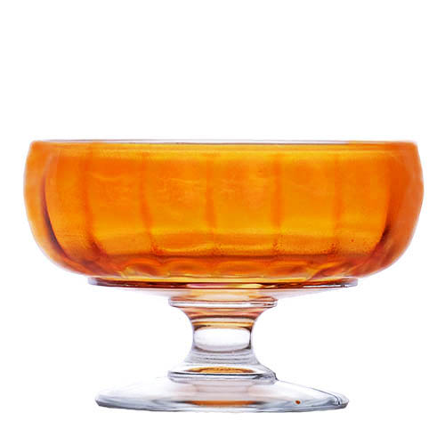 Carnival glass, vintage glass, pedestal bowl, marigold iridescent glass
