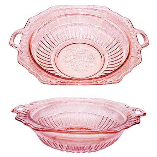 Depression Glass, Rose Maiyfair Bowl, pink glass, Anchor Hocking Glass Company