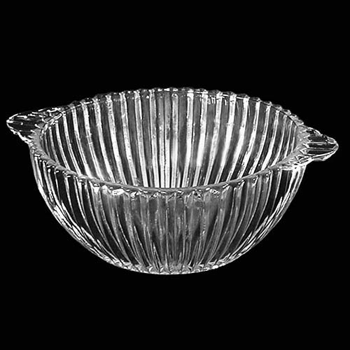Depression Glass, Ribbed Bowl, crystal glass