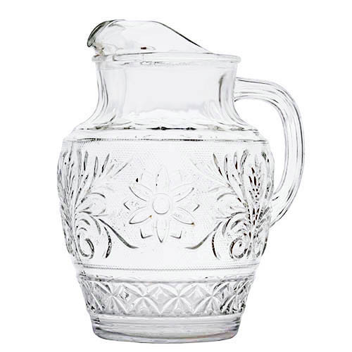 Depression Glass, Sandwich Water Pitcher, crystal glass, anchor Hocking Glass Company
