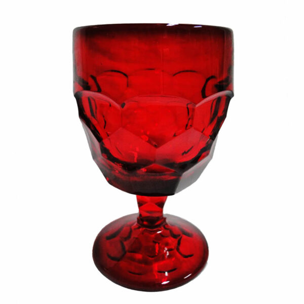 Vintage Glass, Georgian Honeycomb Goblet, Viking Glass Company, ruby glass