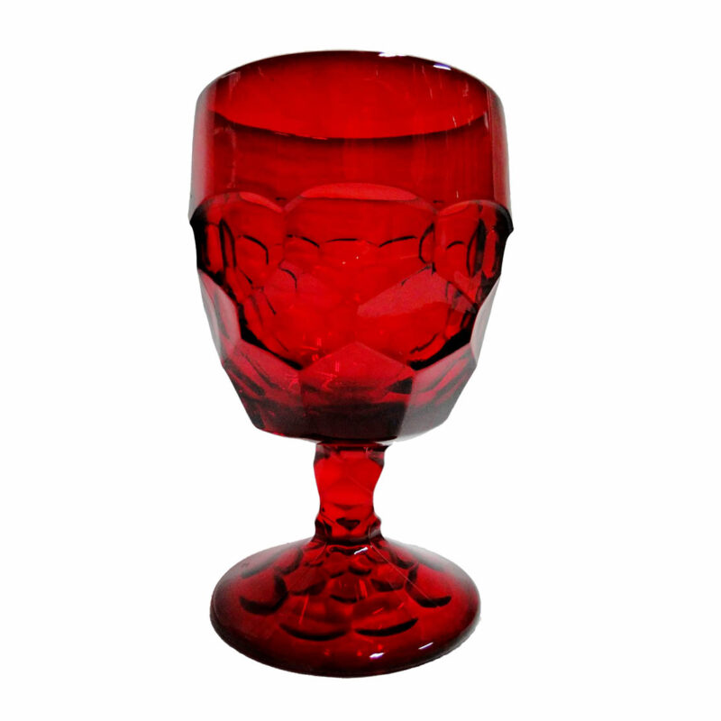 Vintage Glass, Georgian Honeycomb Goblet, Viking Glass Company, ruby glass