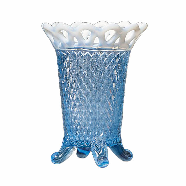 Depression Glass Vase in the Katie Blue Pattern