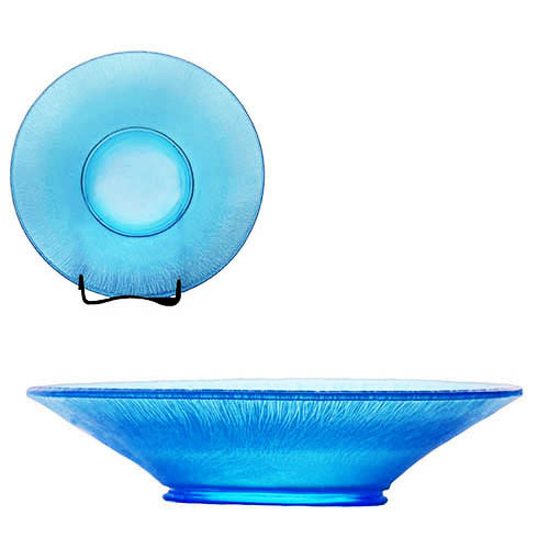 Vintage Glass, Blue Stretch Glass Bowl, Fenton Glass Company