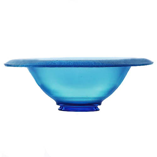 Vintage Elegant Stretch Glass Celeste Blue Bowl, Fenton Glass Company