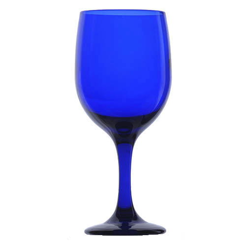 vintage glass, cobalt wine glass, morgantown glass company