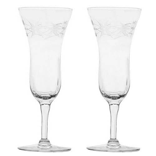 Vintage Elegant Stemware Glass Champagne Flutes
