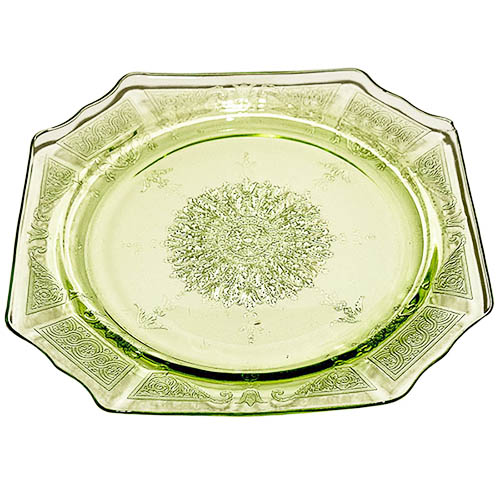 depression glass, green glass, pricess plates, Anchor Hocking Glass Company