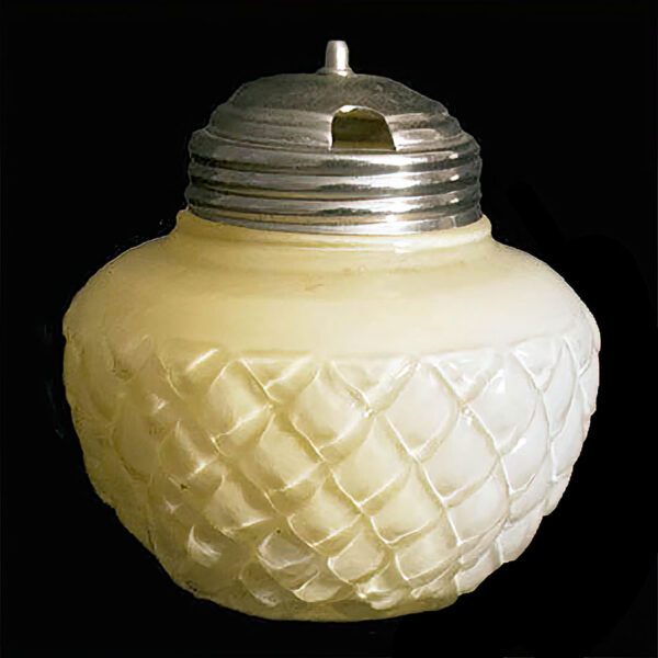 EAPG, Cone Mustard Pot, Arctic Mustard Pot, yellow case glass, Fostoria Shade and Lamp Glass Company