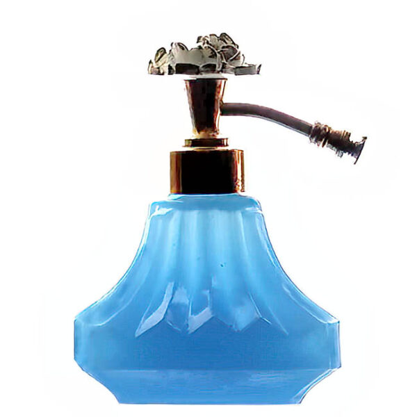 Vintage, Blue Milk Glass, Atomizer Perfume Bottle