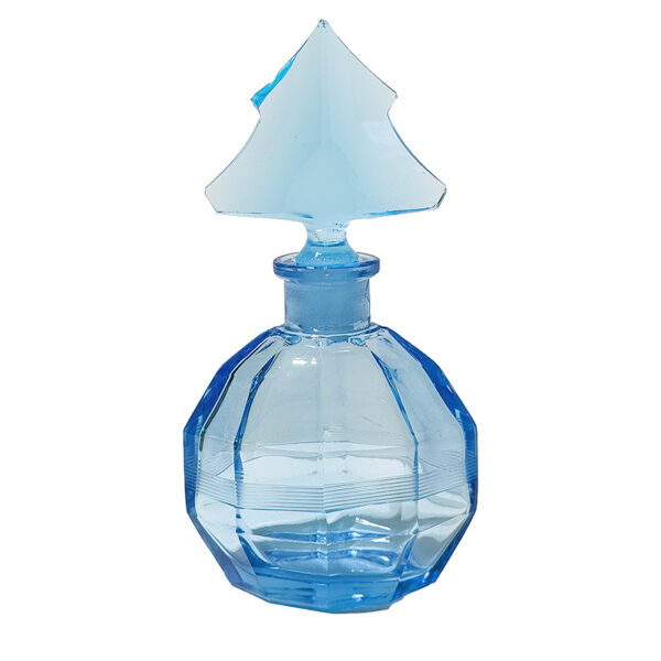 Vintage Glass Perfume Bottle, Czechoslovakia, blue perfume bottle