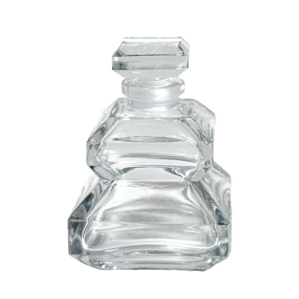 Vintage Glass Perfume Bottle, made in France, cubist design
