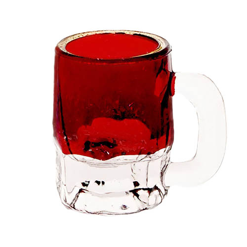 Whimsy Novelty Glass Beer Mug , root beer mug, ruby stain