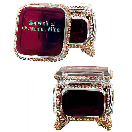Whimsy Novelty Glass Trinket, Jewel Box, ruby stained,Westmoreland Speciality Company