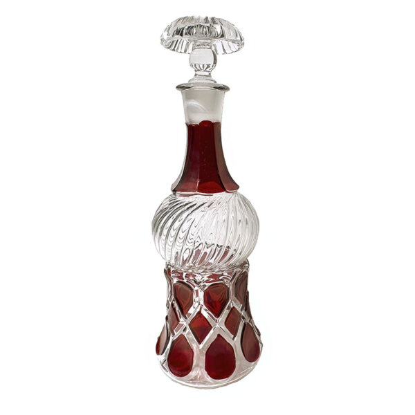 EAPG, Wine Decanter, Regal BLock, ruby stain, Co-Operative Flint Glass Company