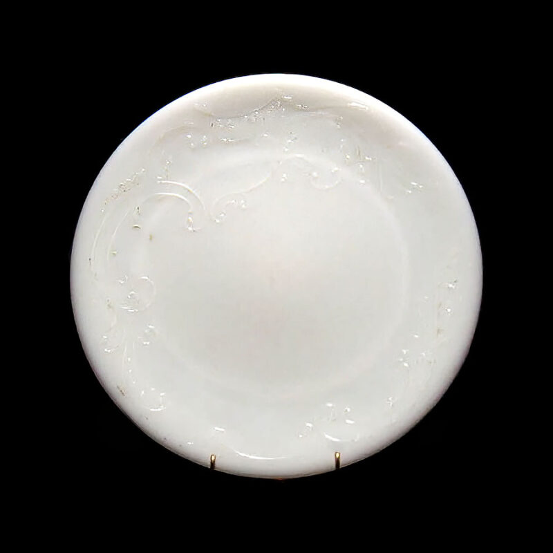 EAPG, Scroll Plate, milk glass