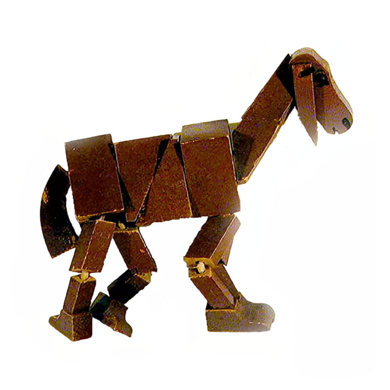 Toy Folk Art Wooden Goat