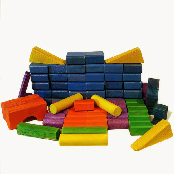 Wooden Playskool Blocks, multicolor