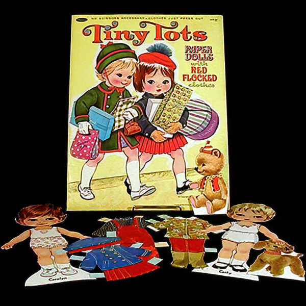 Tiny Tots Paper Dolls with Red flocked Clothes, Whitman Publishing, 1967