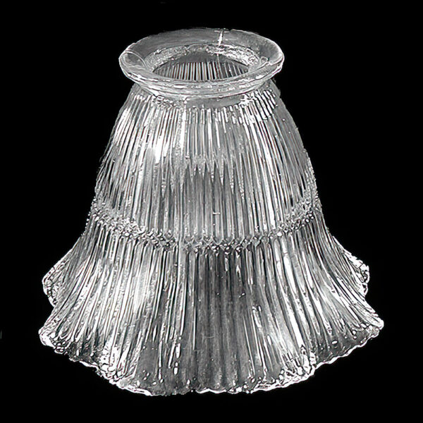 Antique Crystal Ribbed Glass Light Shade scalloped edges