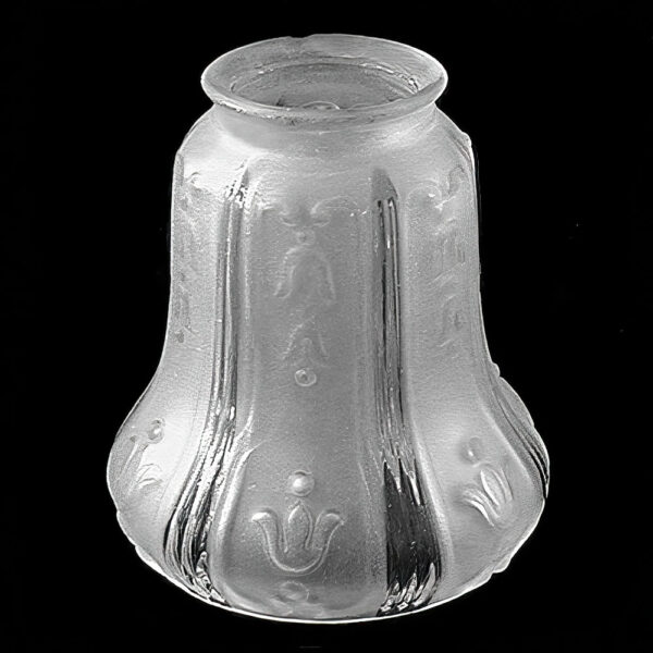 Antique Glass Light Shade with embossed flower, clear and frosted