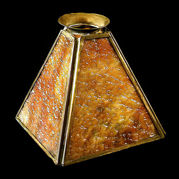 Antique variegated amber slag Glass Light Shade