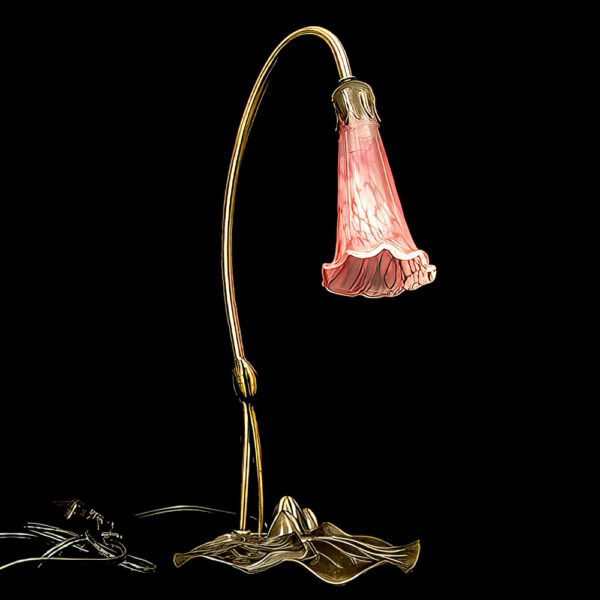 Vintage Lilly Table Lamp, Fenton Glass Company, Underwriters Laboratories