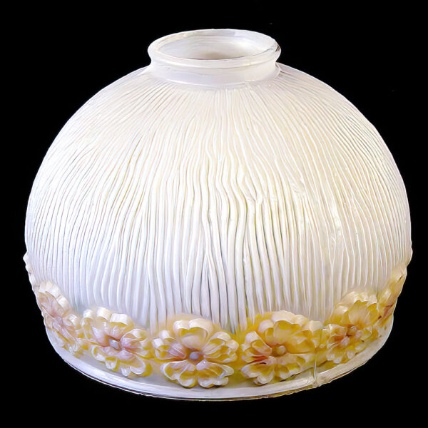 Antique Frosted Ribbed Glass Lamp Shade