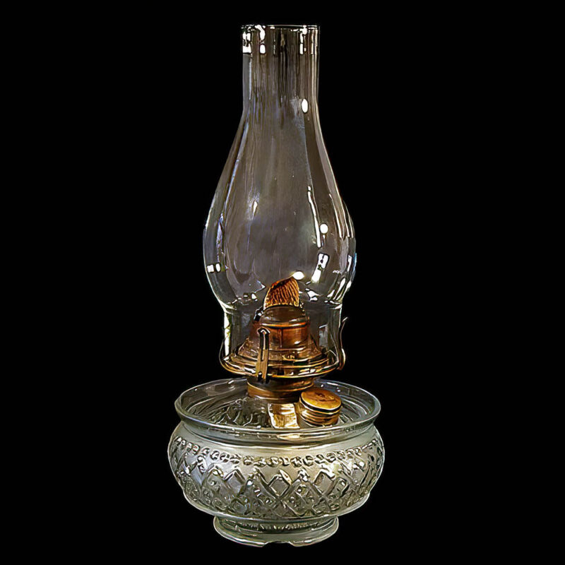 Antique Wall Bracket Glass Kerosene Lamp