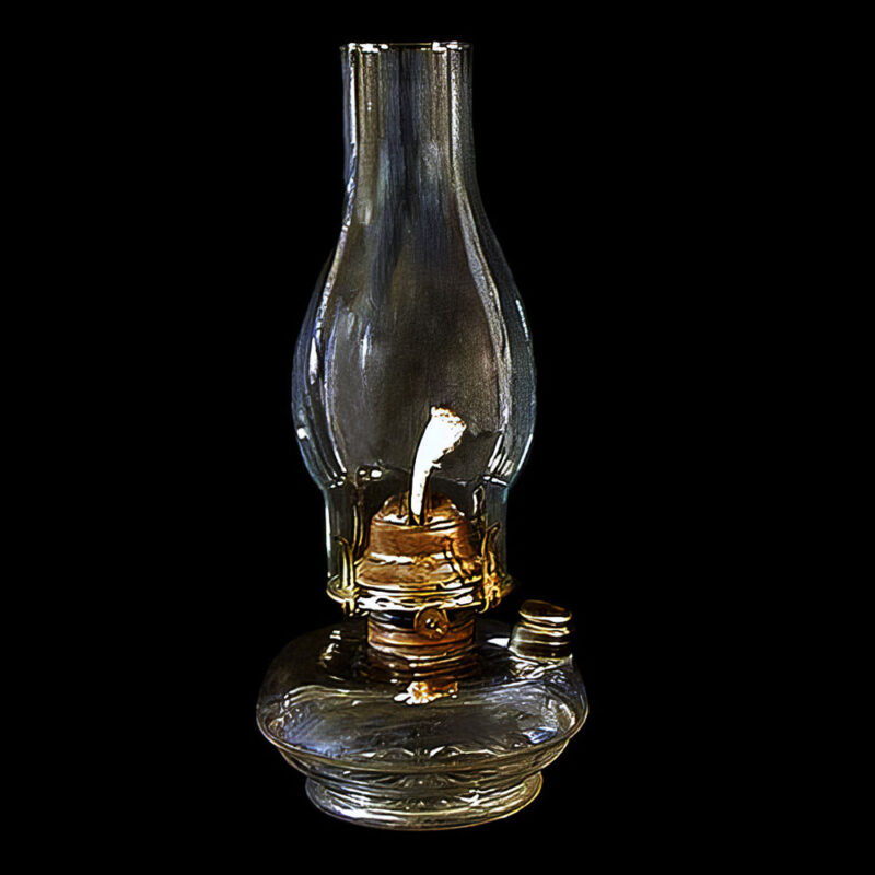 Antique Wall Bracket Glass Kerosene Lamp