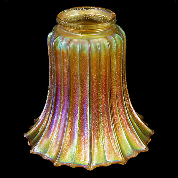 Antique Glass Marigold Iridescent Light Shade, number 575, Imperial Glass Company