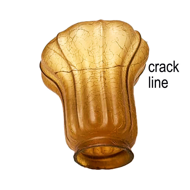 Amber crackle glass shade