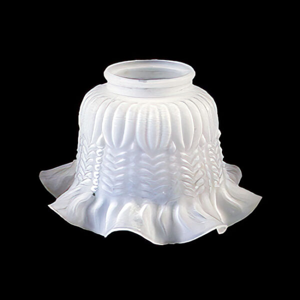 Antique Glass Light Shade Frosted Ruffled Glass