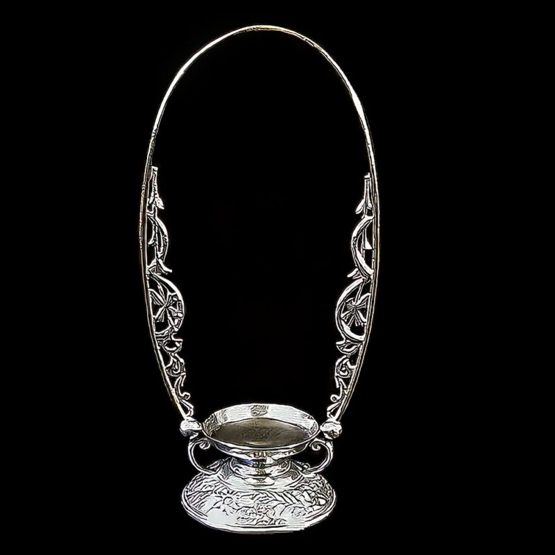 Antique Silver Perfume Bottle Holder, Meriden Silver Company